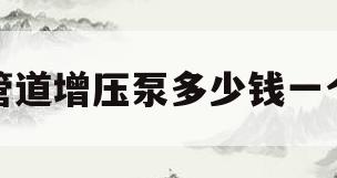 管道增压泵多少钱一个(管道增压泵安装在什么位置)