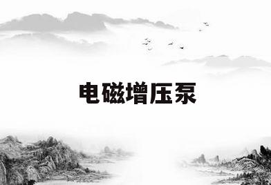 电磁增压泵(电磁增压泵原理)