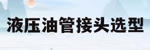 液压油管接头选型(液压油管接头选型标准)