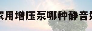 家用增压泵哪种静音好(家用超静音增压泵什么牌子好)