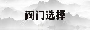 阀门选择(阀门选择依据)