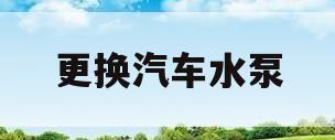 更换汽车水泵(更换汽车水泵轴承)
