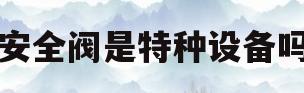 安全阀是特种设备吗(安全阀是特种设备吗为什么)