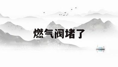 燃气阀堵了(燃气阀堵了怎么办)