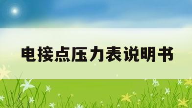 电接点压力表说明书(hcy810数字电接点压力表说明书)