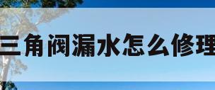 三角阀漏水怎么修理(三角阀漏水怎么修理视频)