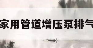 家用管道增压泵排气(家用增压泵排气阀门在哪)