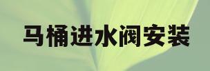 马桶进水阀安装(马桶进水阀安装后不进水)