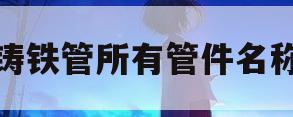 铸铁管所有管件名称(铸铁管有哪些主要配件,在各种情况下使用?)
