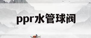 ppr水管球阀(ppr球阀坏了怎么修)