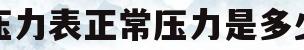 压力表正常压力是多少(水压力表04是多少压力)