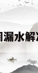 止回阀漏水解决方法(止回阀漏水解决方法有哪些)
