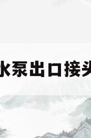 水泵出口接头(水泵出水口接头)