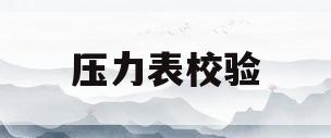 压力表校验(压力表校验规范标准)
